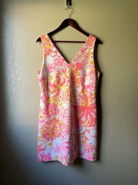Lilly Pulitzer Womens Large Mikayla Shift Dress Resort Vacation Cruise Preppy